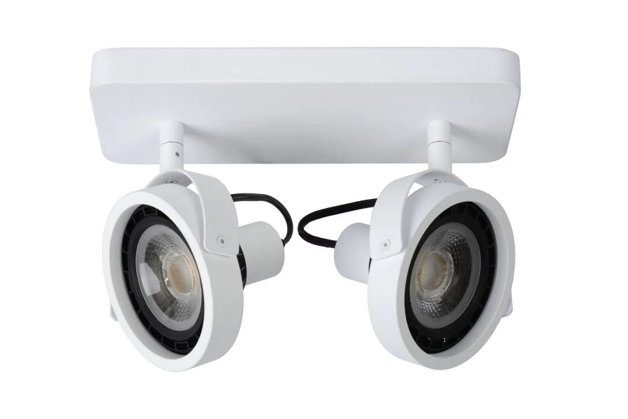 Lucide TALA LED - Plafondspot - LED Dim to warm - GU10 (ES111) - 2x12W 2200K/3000K - Wit - uit